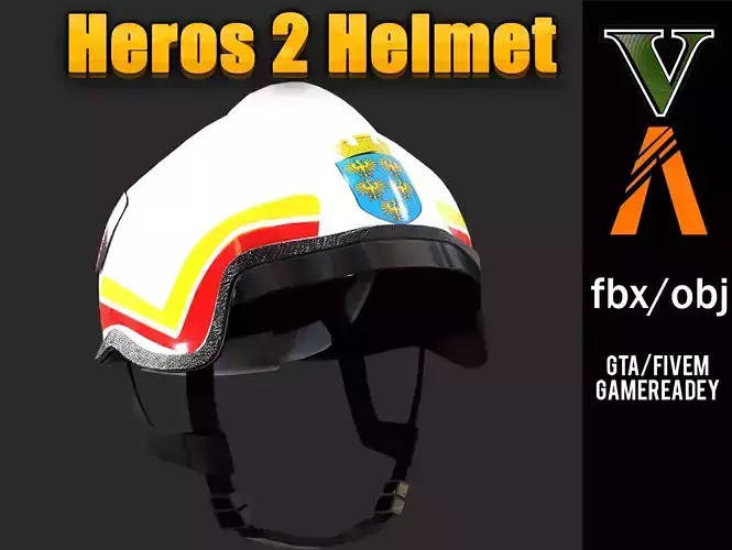 Feuerwehrhelm Rosenbauer Heros 2 Helmet 3D Model