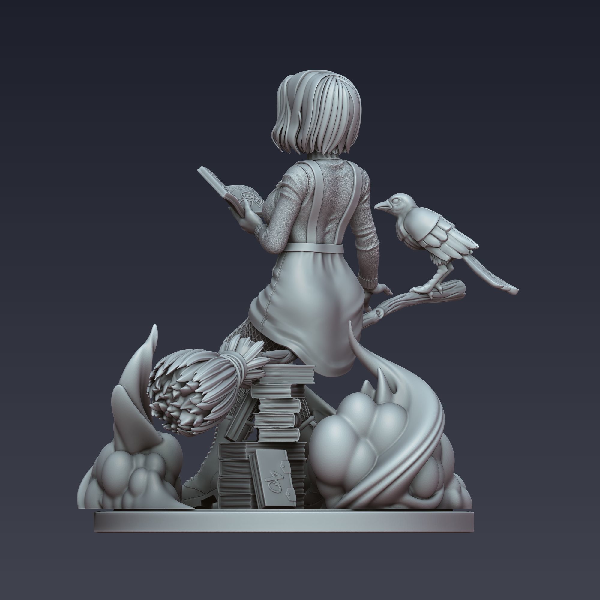 Raven Witchy  3D Printable Model 3D print model_4