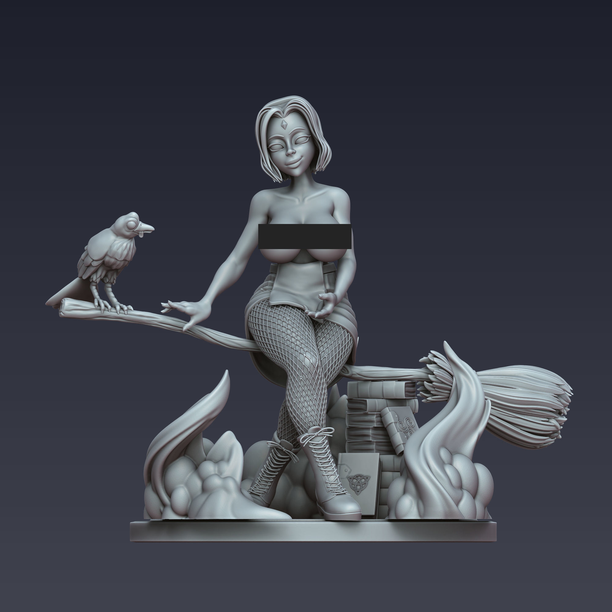 Raven Witchy  3D Printable Model 3D print model_9