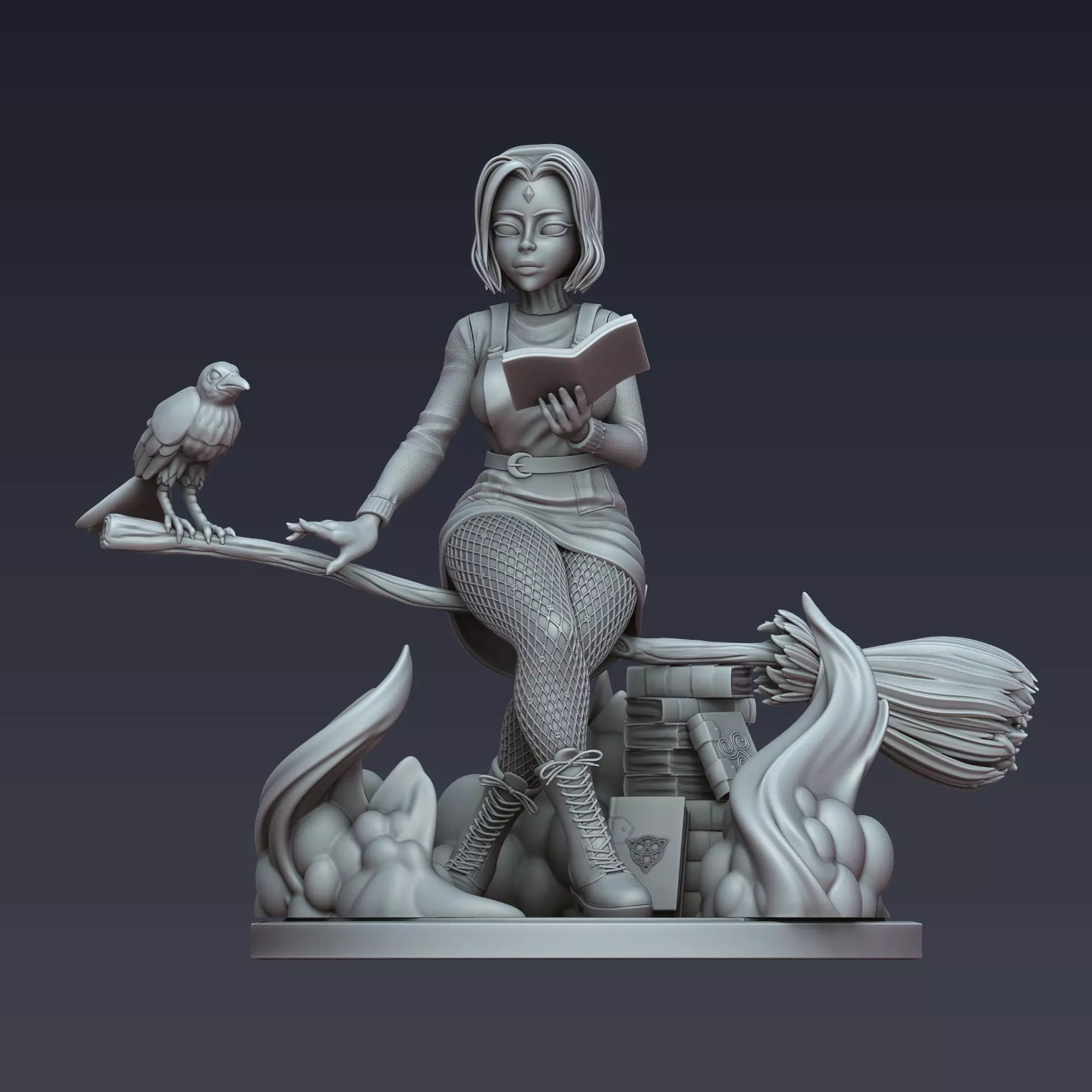 Raven Witchy  3D Printable Model 3D print model_0