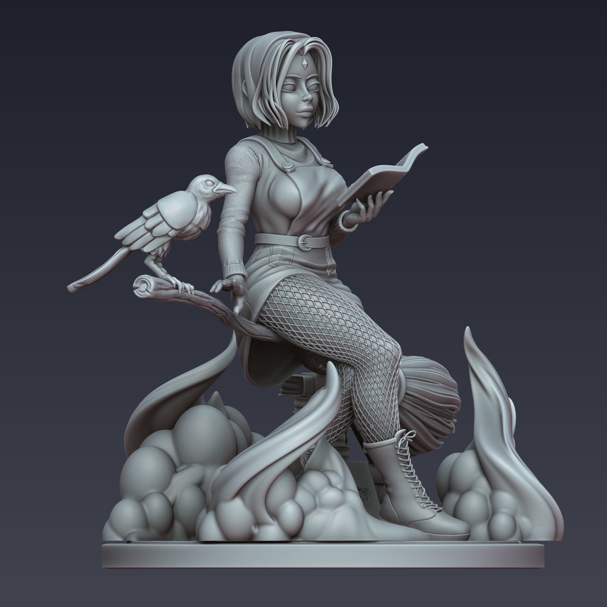Raven Witchy  3D Printable Model 3D print model_8