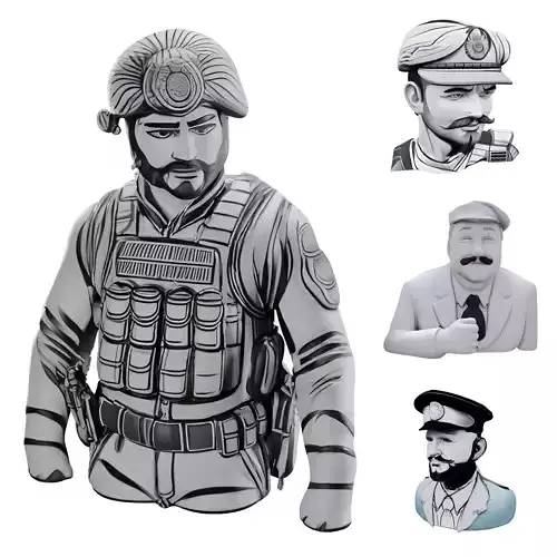 Stylized Hero Bust Collection 3D print model