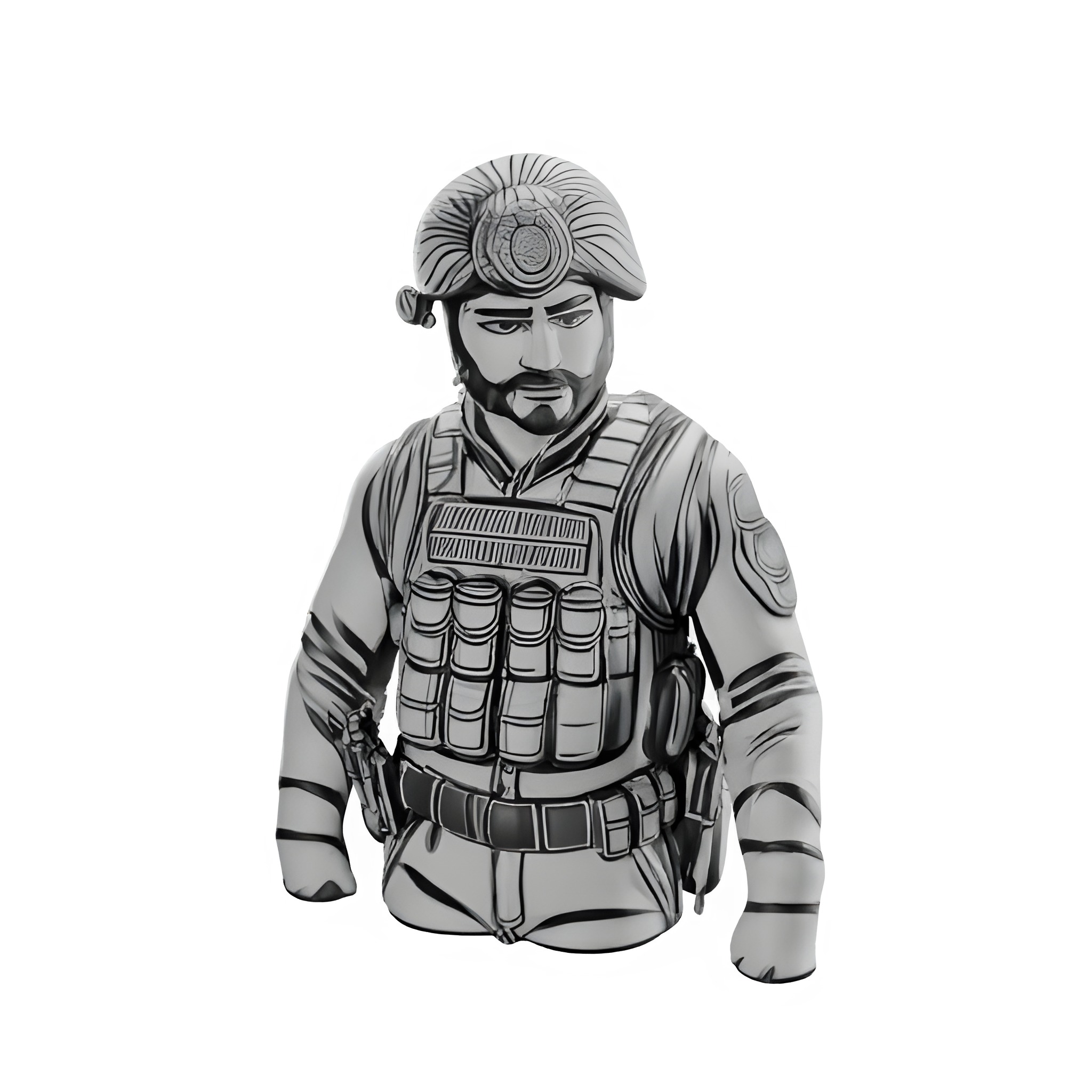 Stylized Hero Bust Collection 3D print model_3