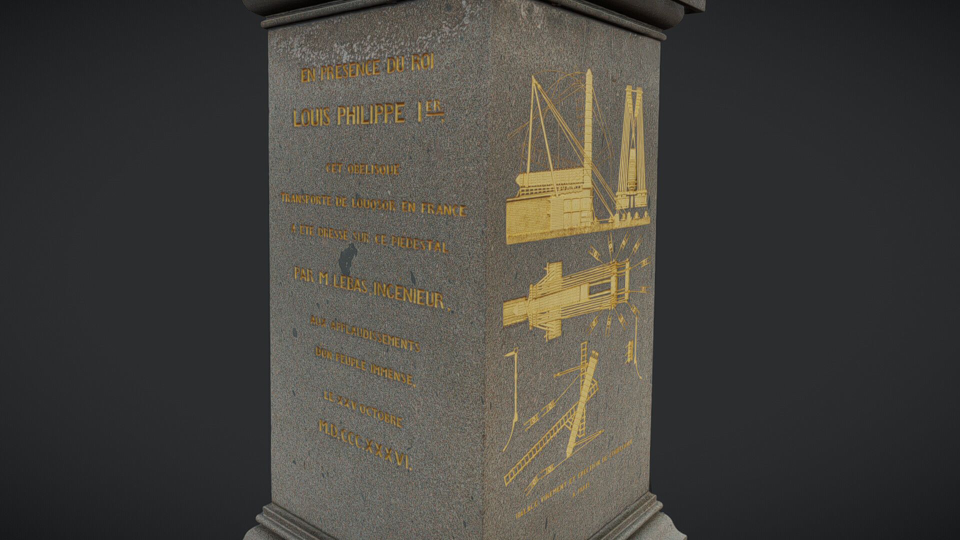Luxor Obelisk Paris - photogrammetry scan 3D model_3