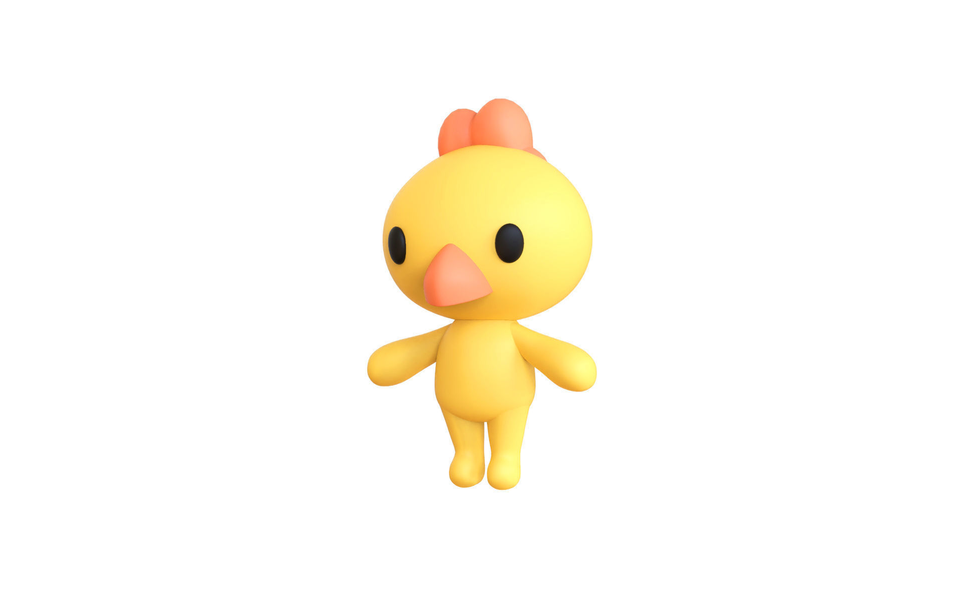 Little Chicken Animated Cute 3D Models For Games And Animations Low-poly 3D model_1