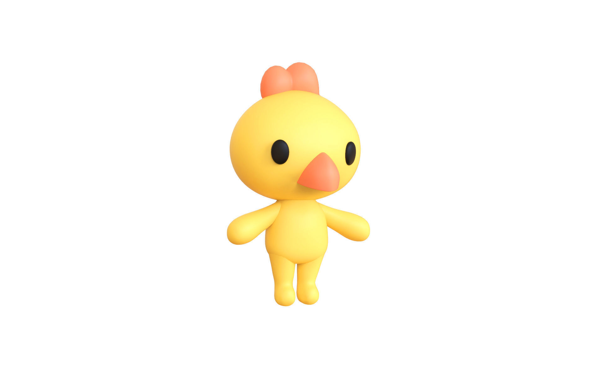 Little Chicken Animated Cute 3D Models For Games And Animations Low-poly 3D model_9
