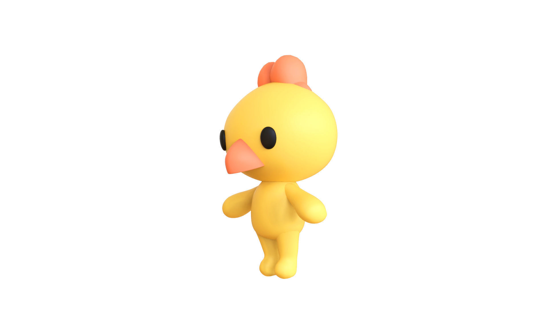Little Chicken Animated Cute 3D Models For Games And Animations Low-poly 3D model_4