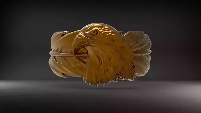 eagel head and features ring 