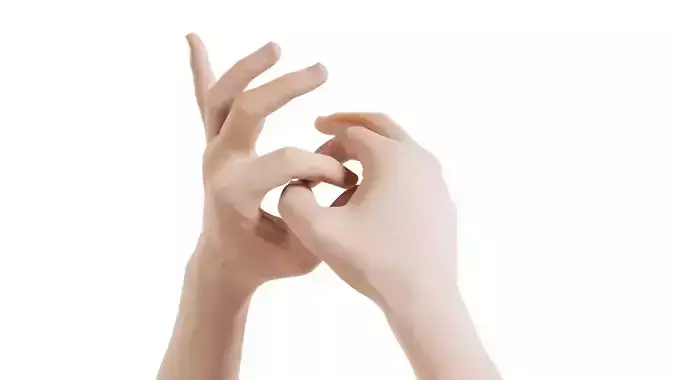 Male Duo Hands 006 Low-poly 3D model