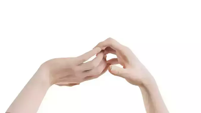 Male Duo Hands 007 Low-poly 3D model