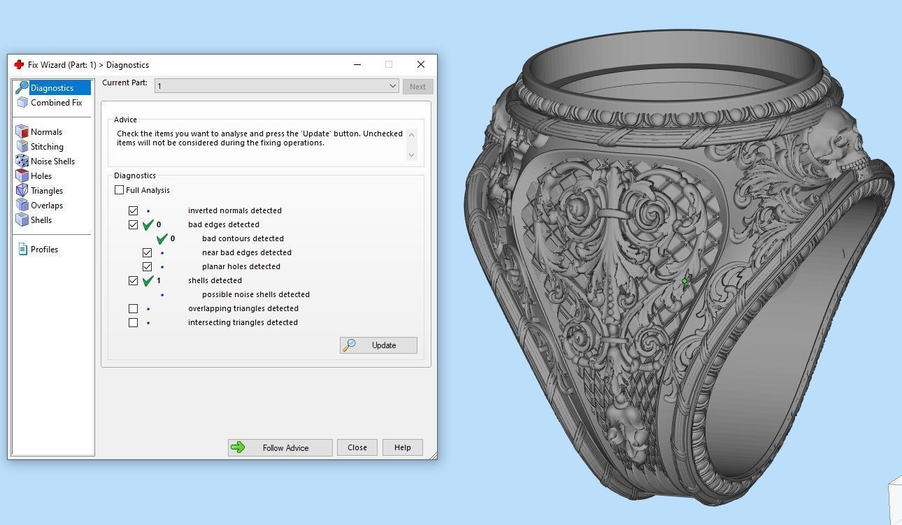 mens  ring with pattern and sculls 3D print model_15