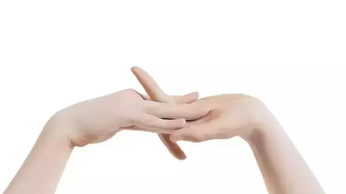 Male Duo Hands 008 Low-poly 3D model