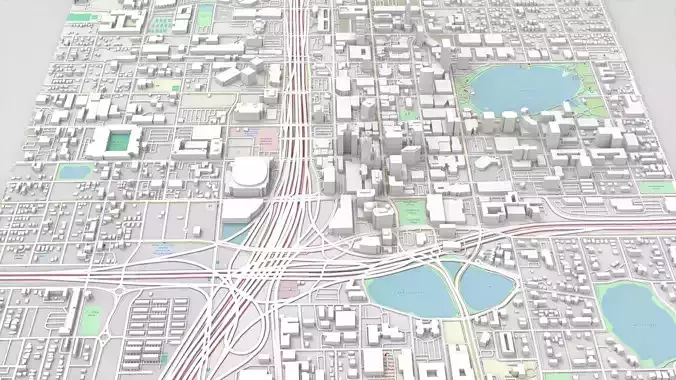 Cityscape Orlando Florida USA 3D model