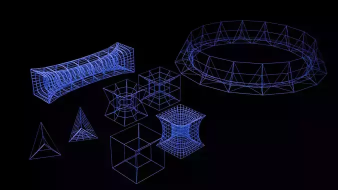 4D objects including a tesseract