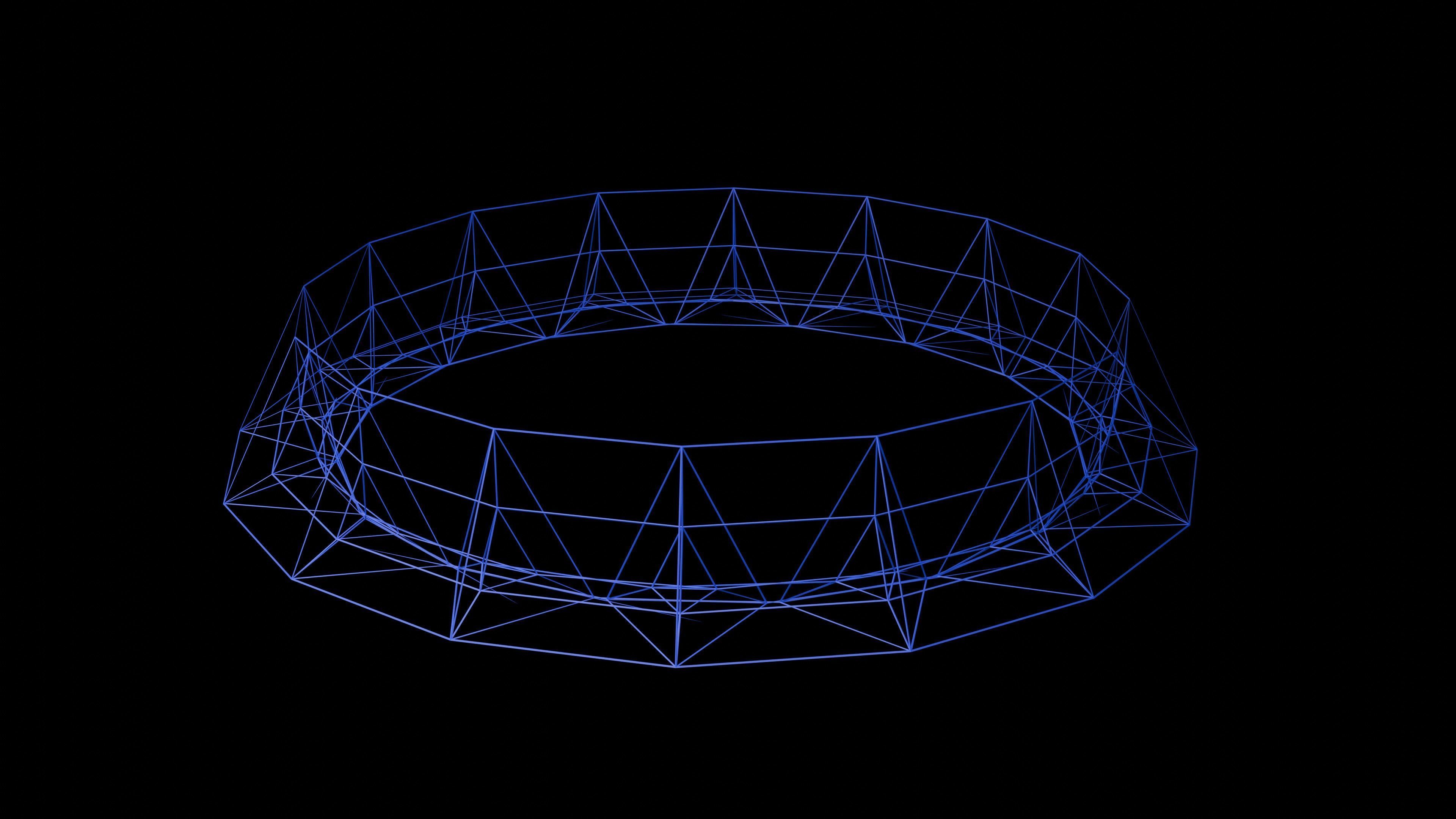 4D objects including a tesseract Low-poly 3D model_5