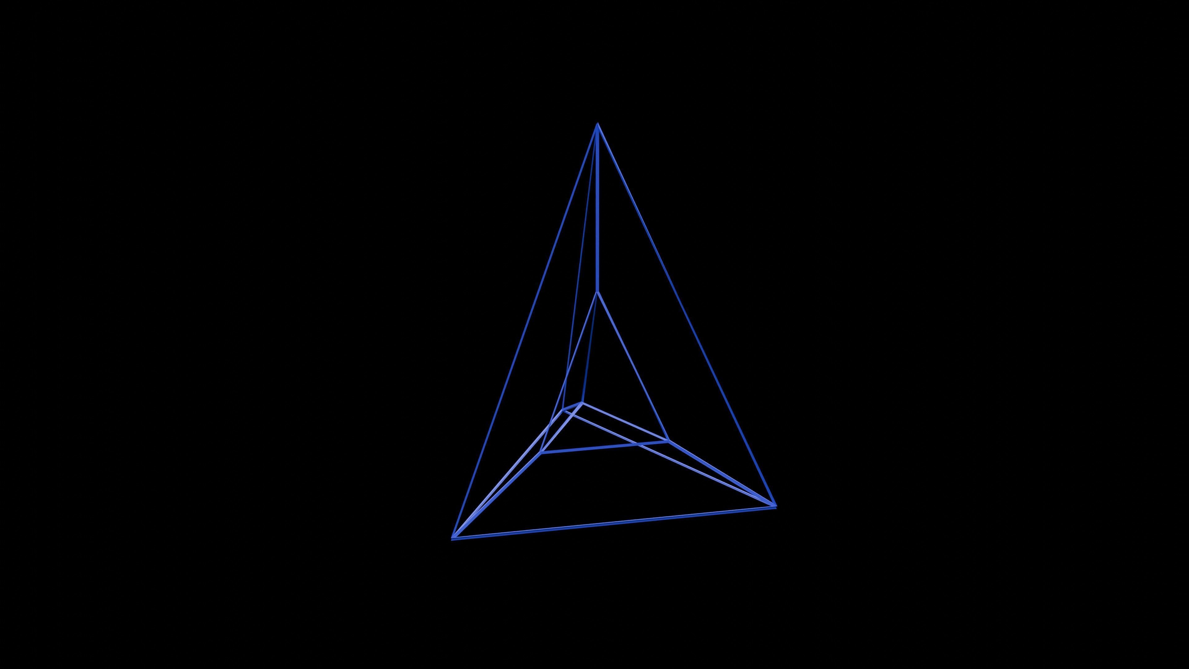 4D objects including a tesseract Low-poly 3D model_3