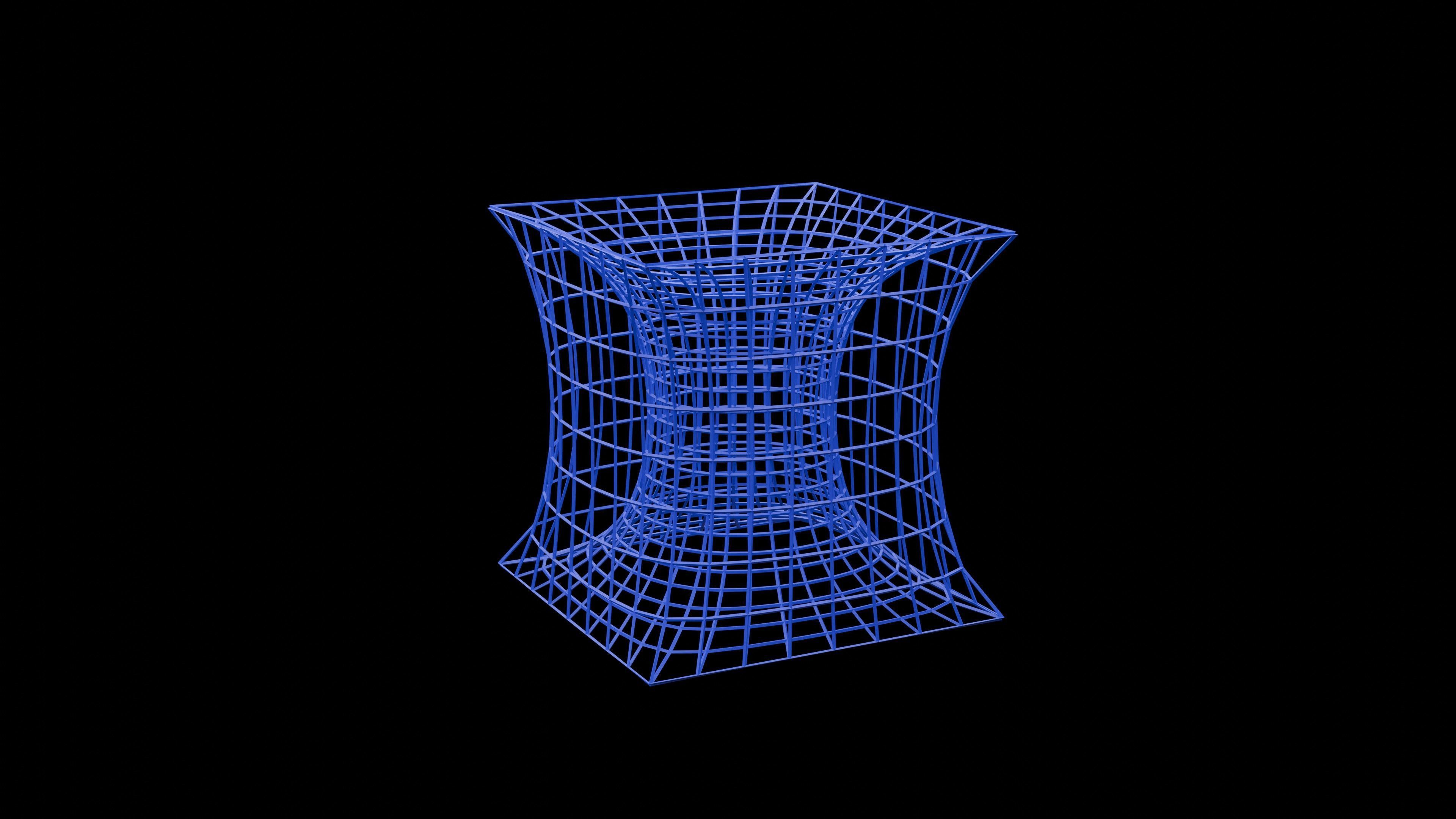 4D objects including a tesseract Low-poly 3D model_2