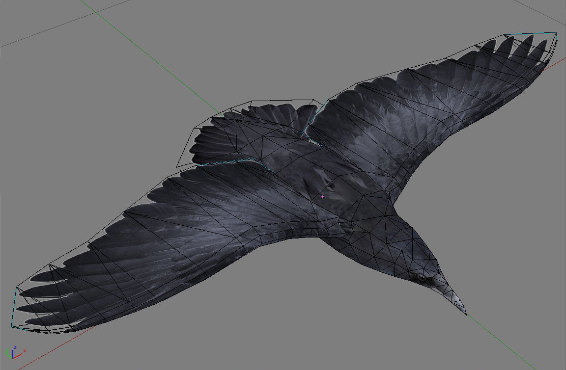 Animated low poly crow Low-poly 3D model_6