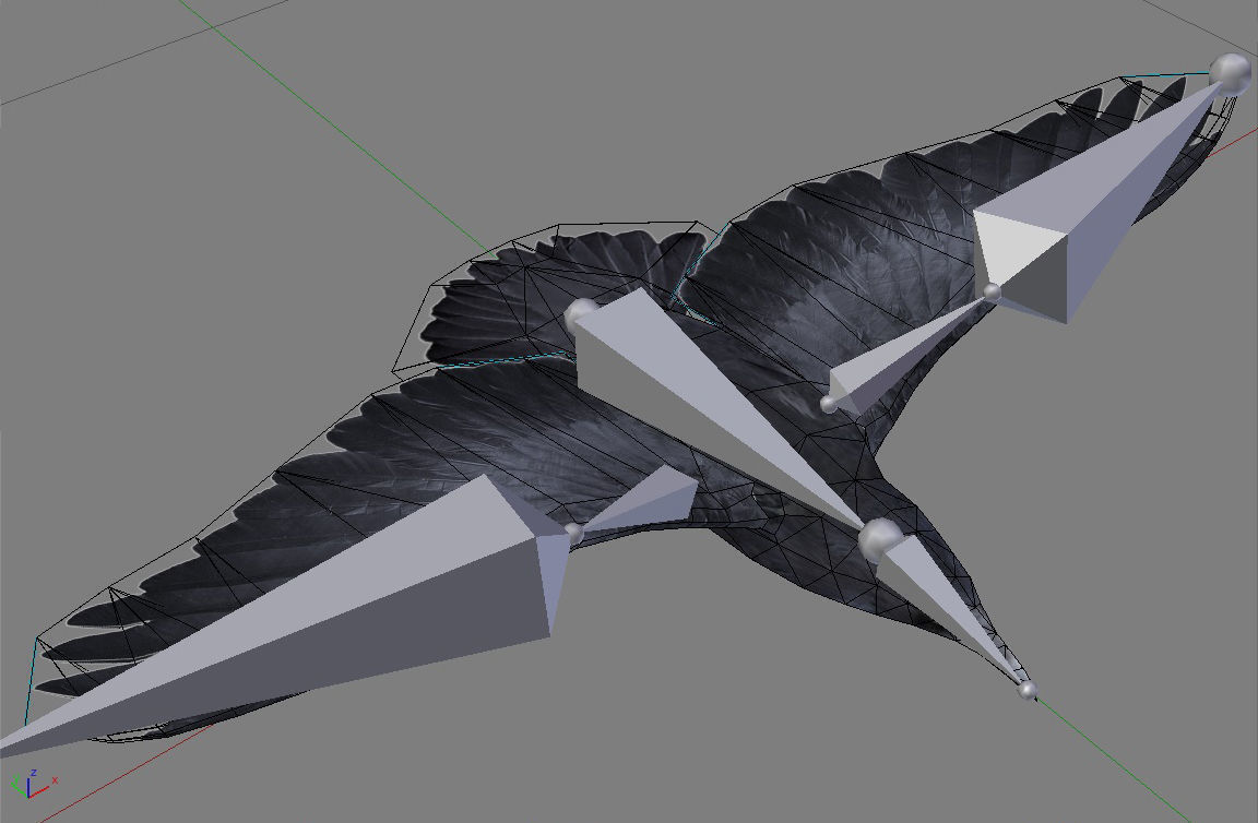 Animated low poly crow Low-poly 3D model_7