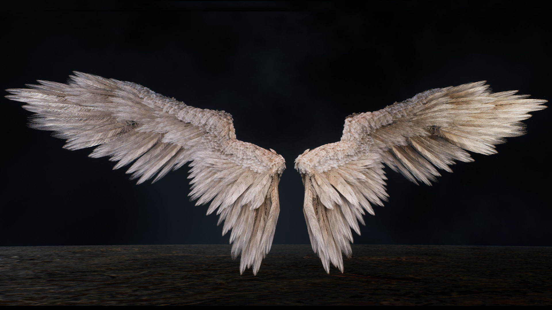 Angel Wings Low-poly 3D model_3