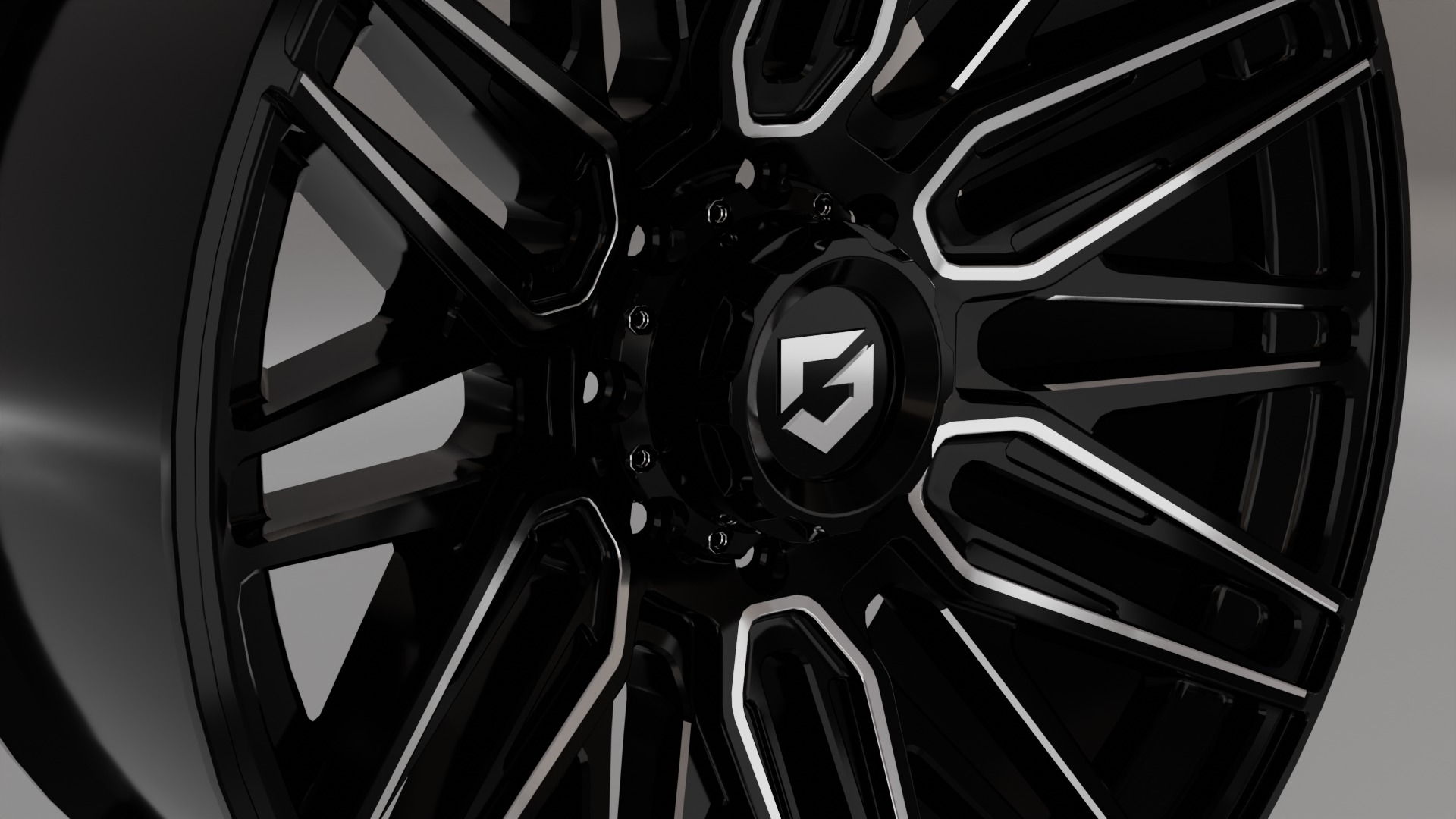 WHEEL BASED GEAR OFF ROAD 770B EDGE GLOSS BLACK 3D model_2
