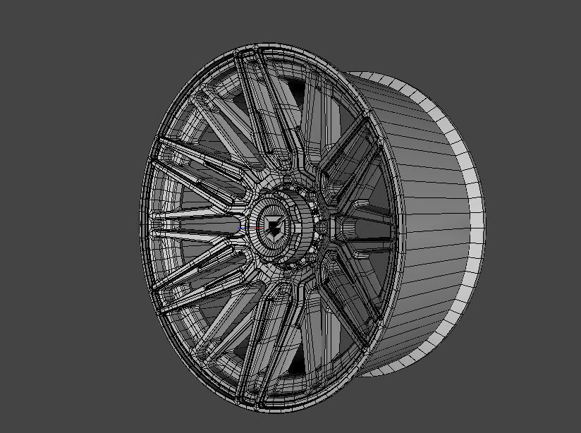 WHEEL BASED GEAR OFF ROAD 770B EDGE GLOSS BLACK 3D model_9