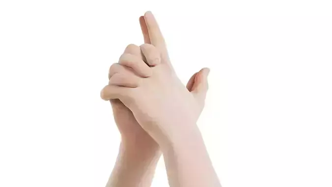 Male Duo Hands 023 Low-poly 3D model