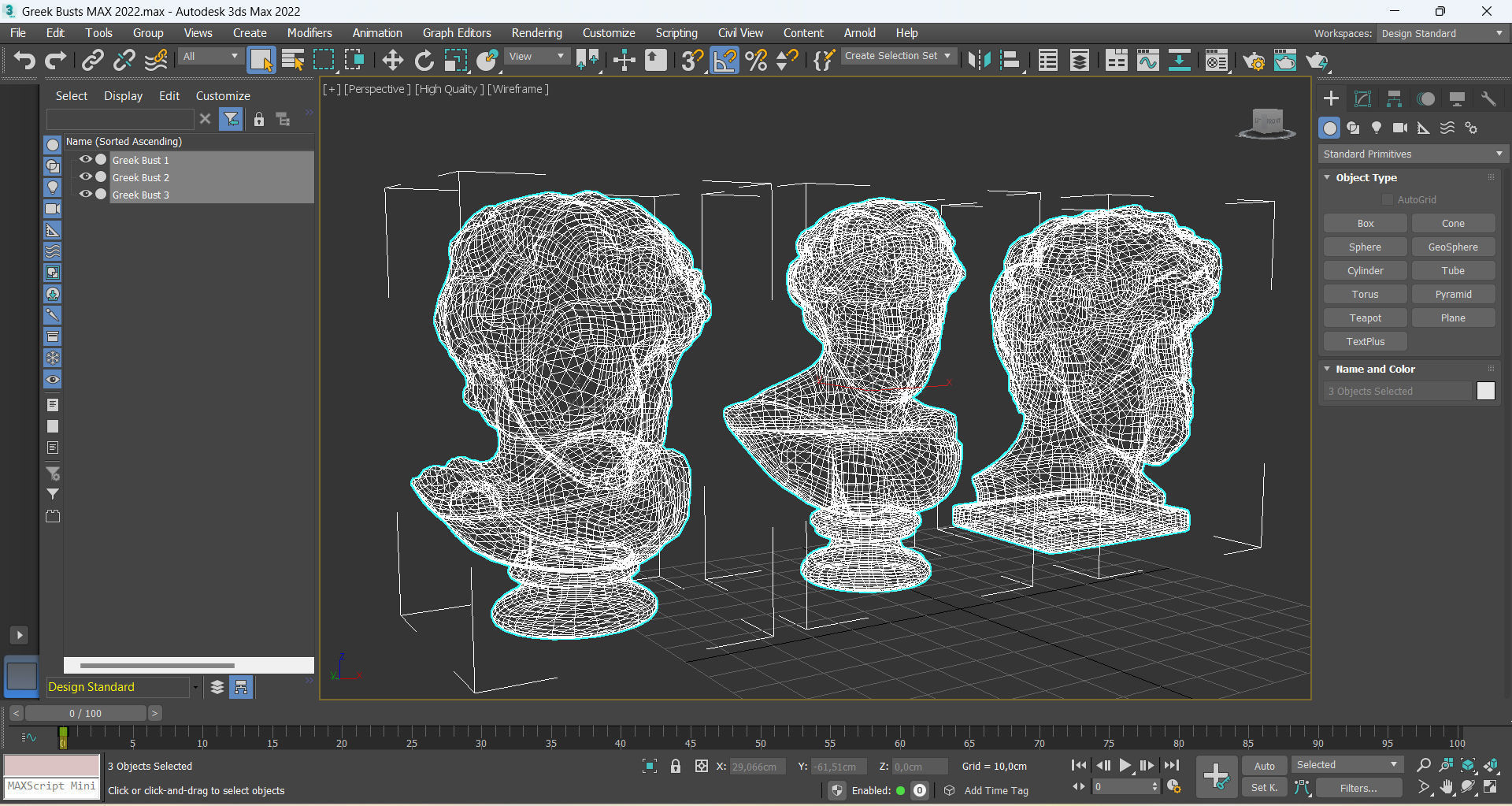 Greek Busts Low-poly 3D model_12