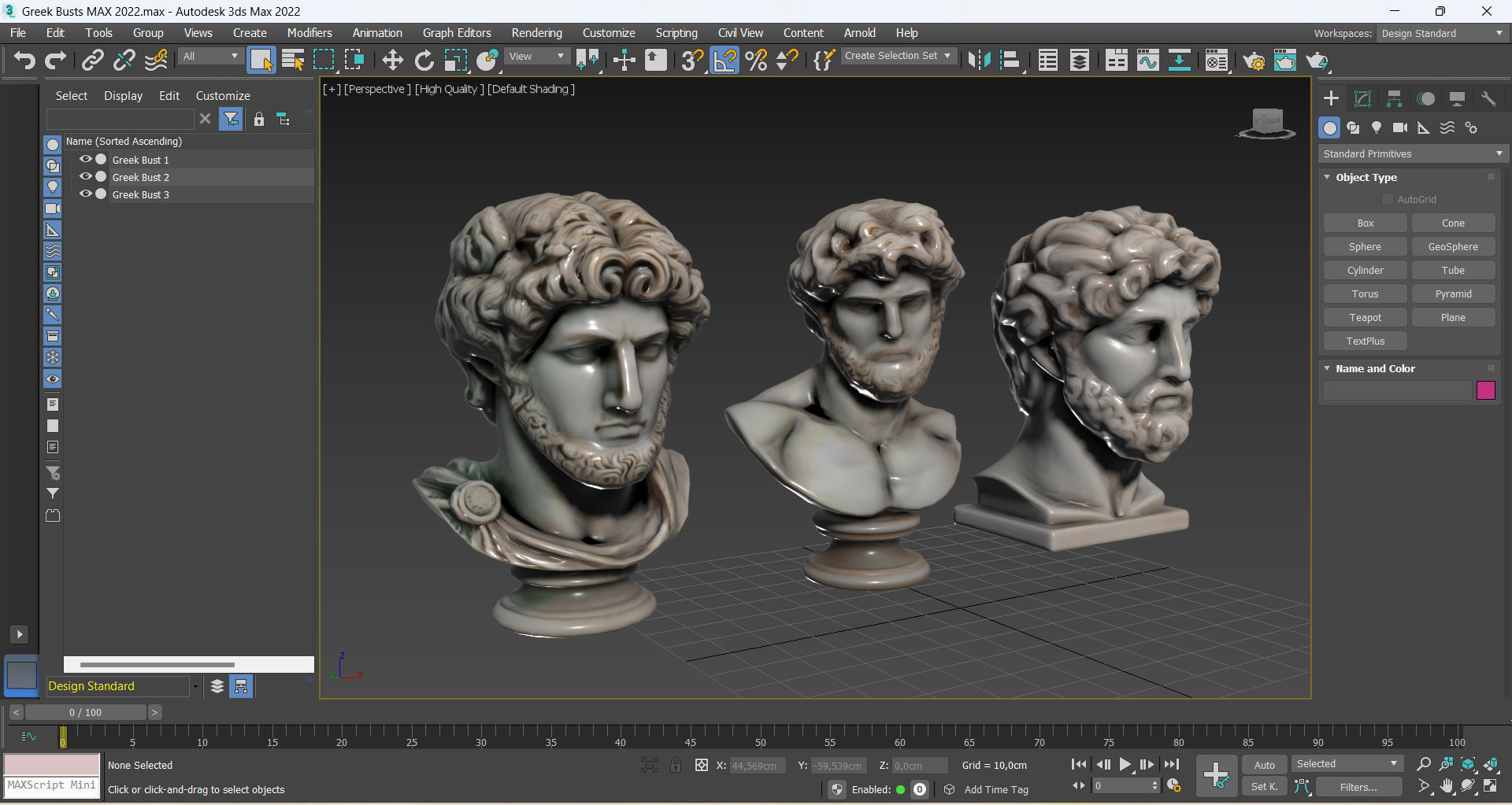 Greek Busts Low-poly 3D model_11