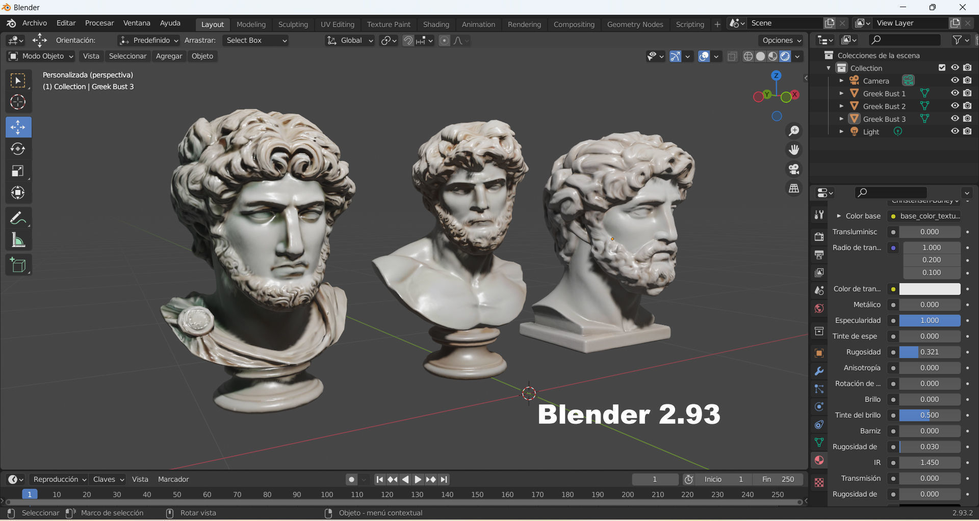 Greek Busts Low-poly 3D model_13