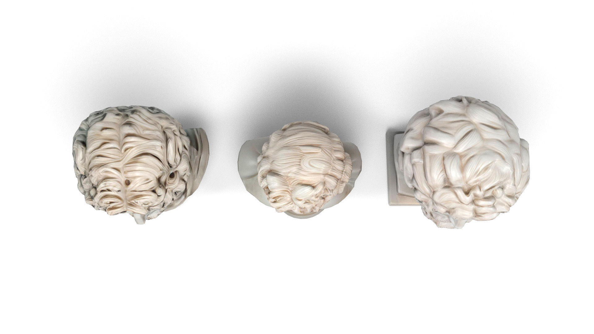 Greek Busts Low-poly 3D model_6