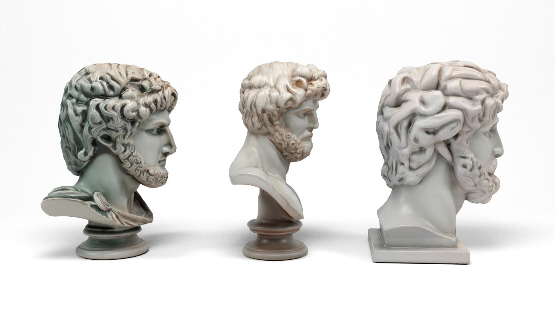 Greek Busts Low-poly 3D model_5