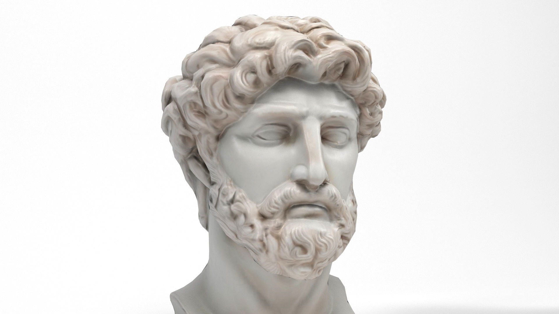 Greek Busts Low-poly 3D model_9