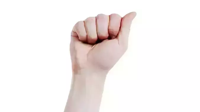 Male Hand Finger Alphabet A Low-poly 3D model