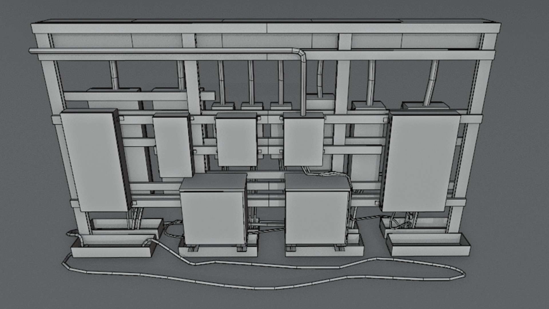 control panel Low-poly 3D model_8
