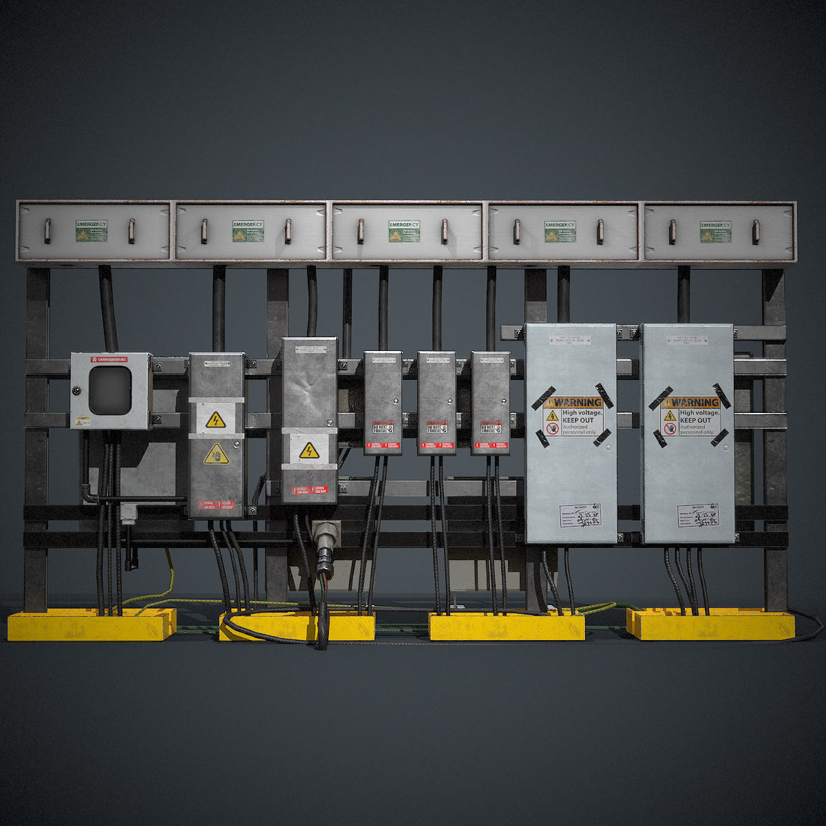 control panel Low-poly 3D model_2