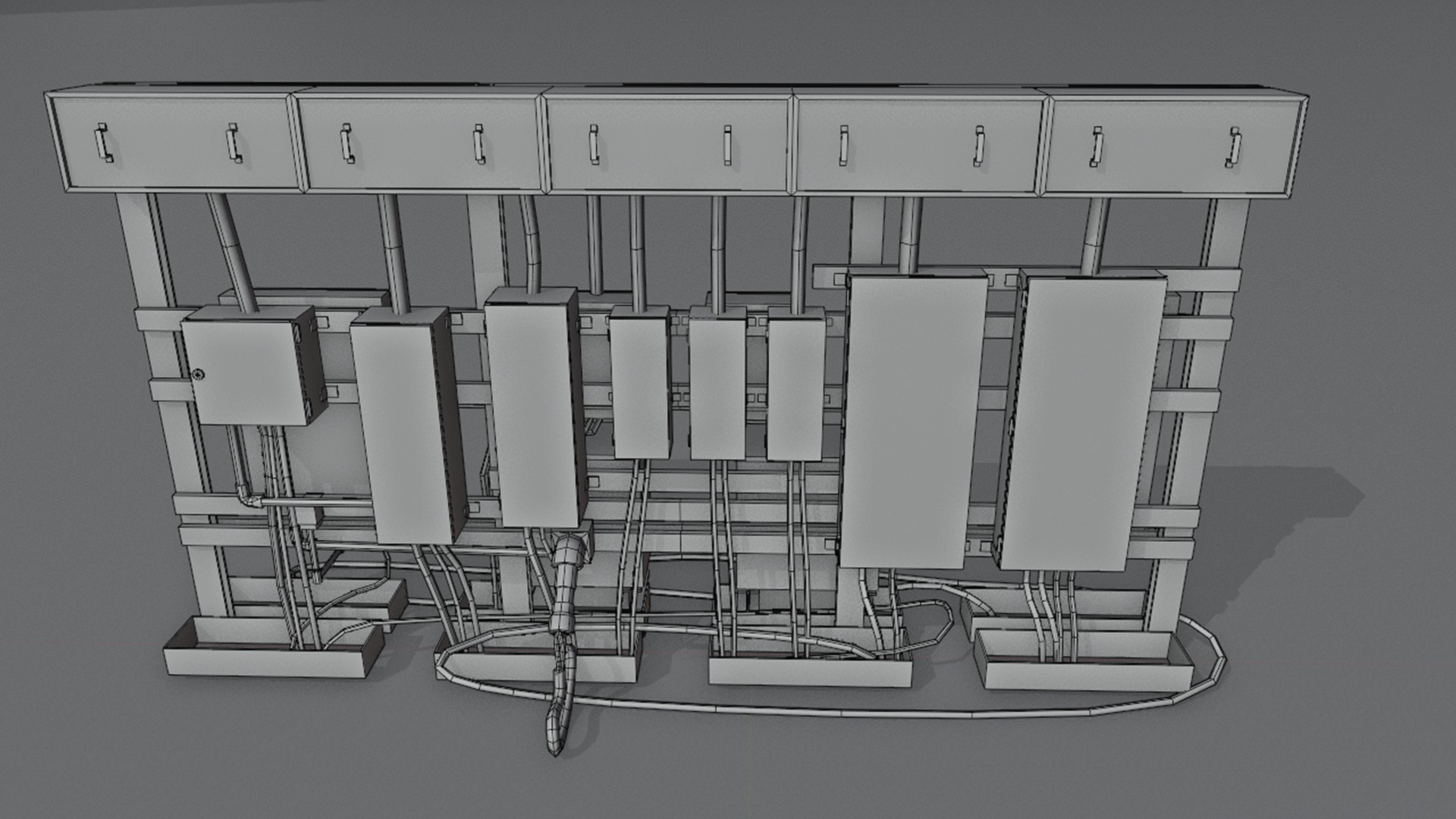 control panel Low-poly 3D model_5
