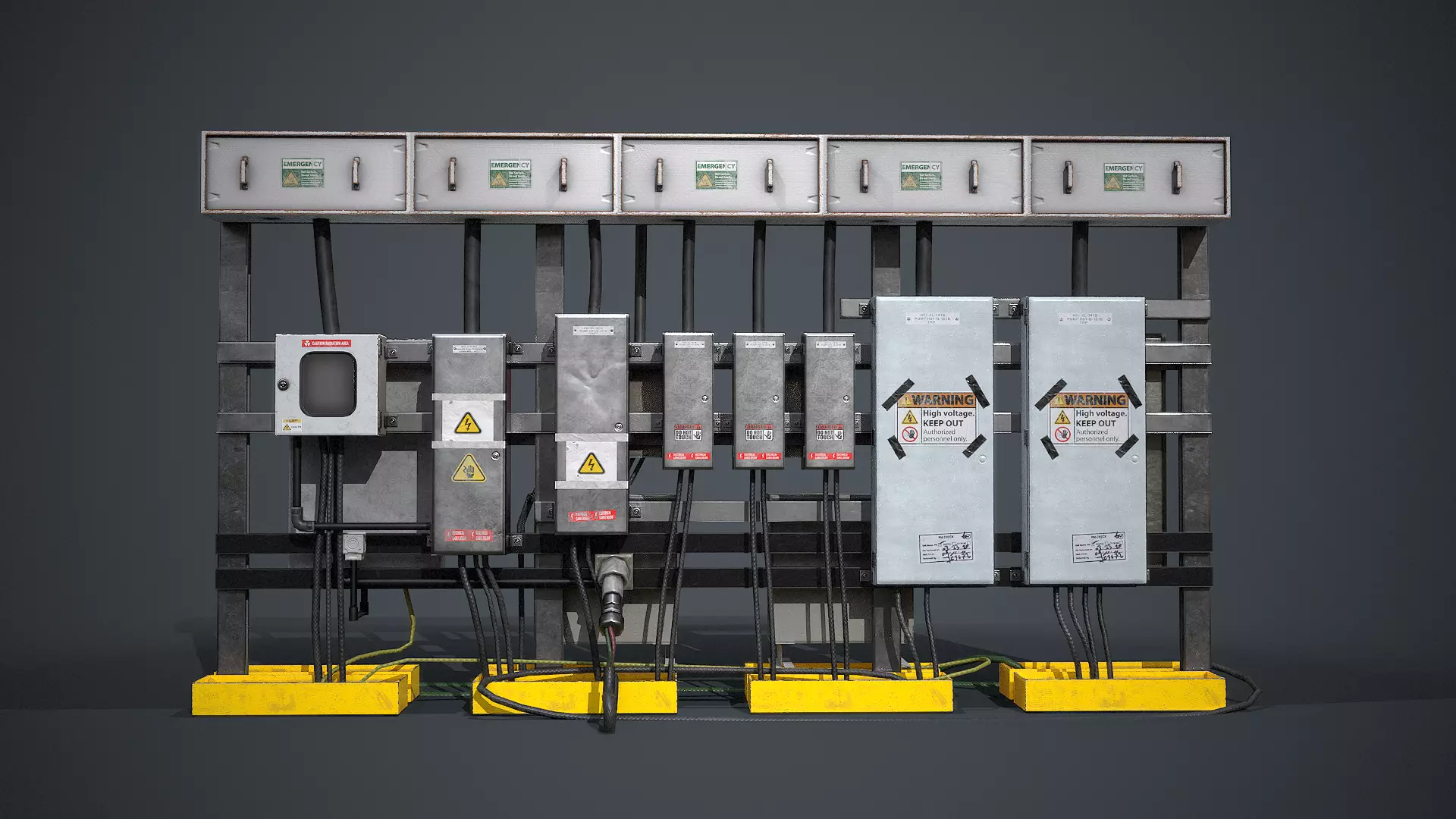 control panel Low-poly 3D model_0