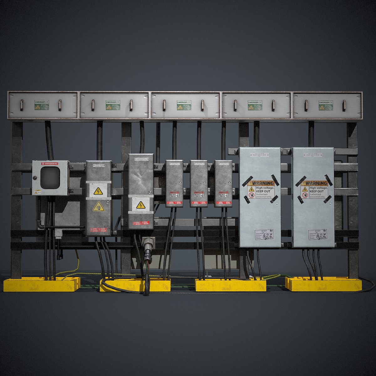 control panel Low-poly 3D model_6