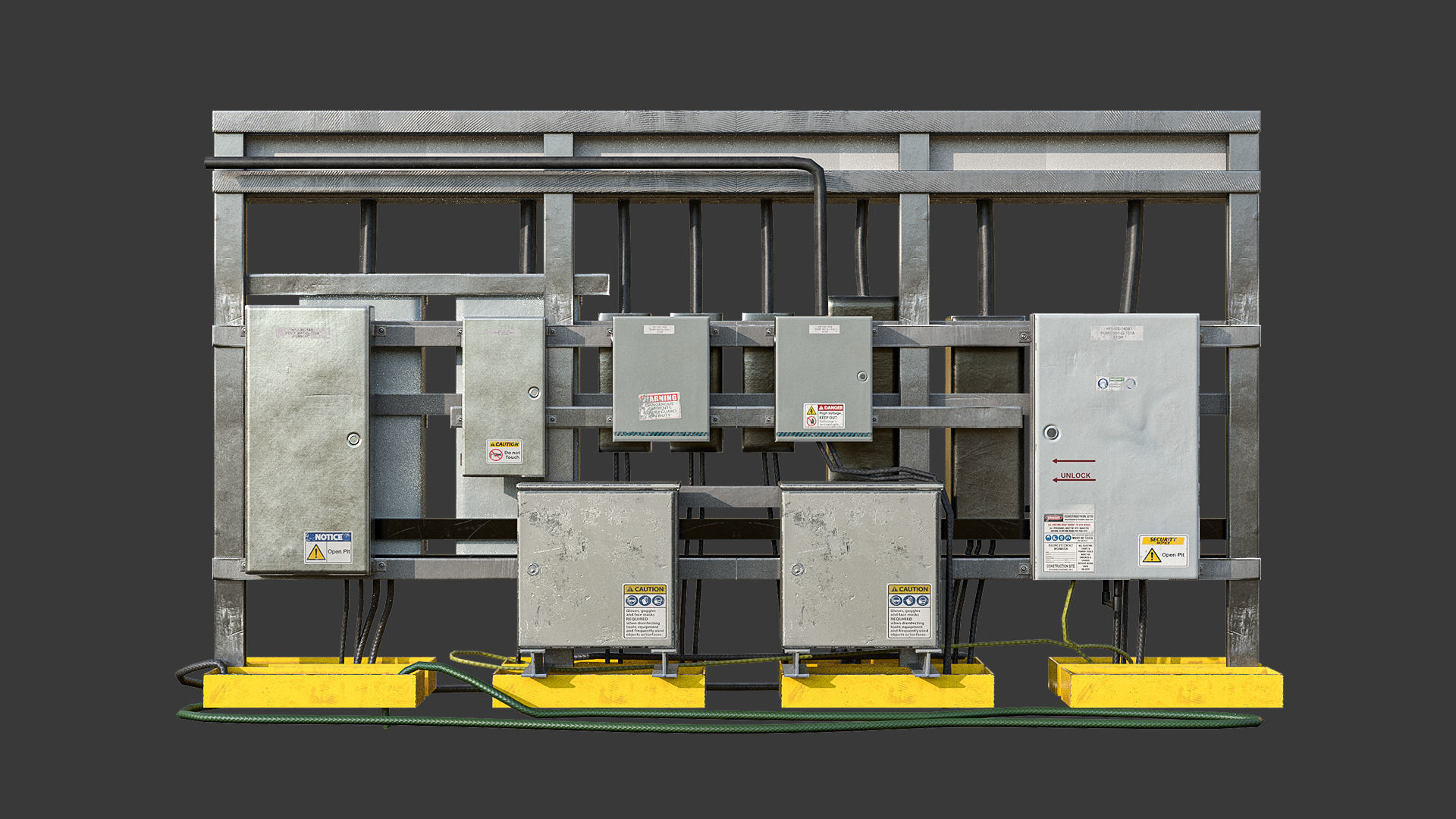 control panel Low-poly 3D model_3