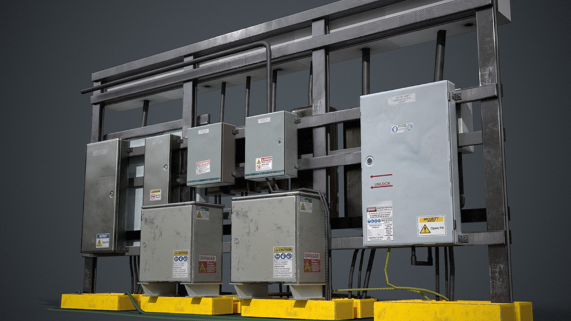 control panel Low-poly 3D model_7