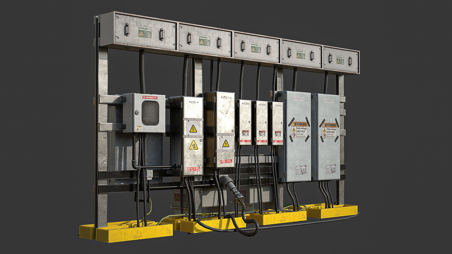 control panel Low-poly 3D model_4