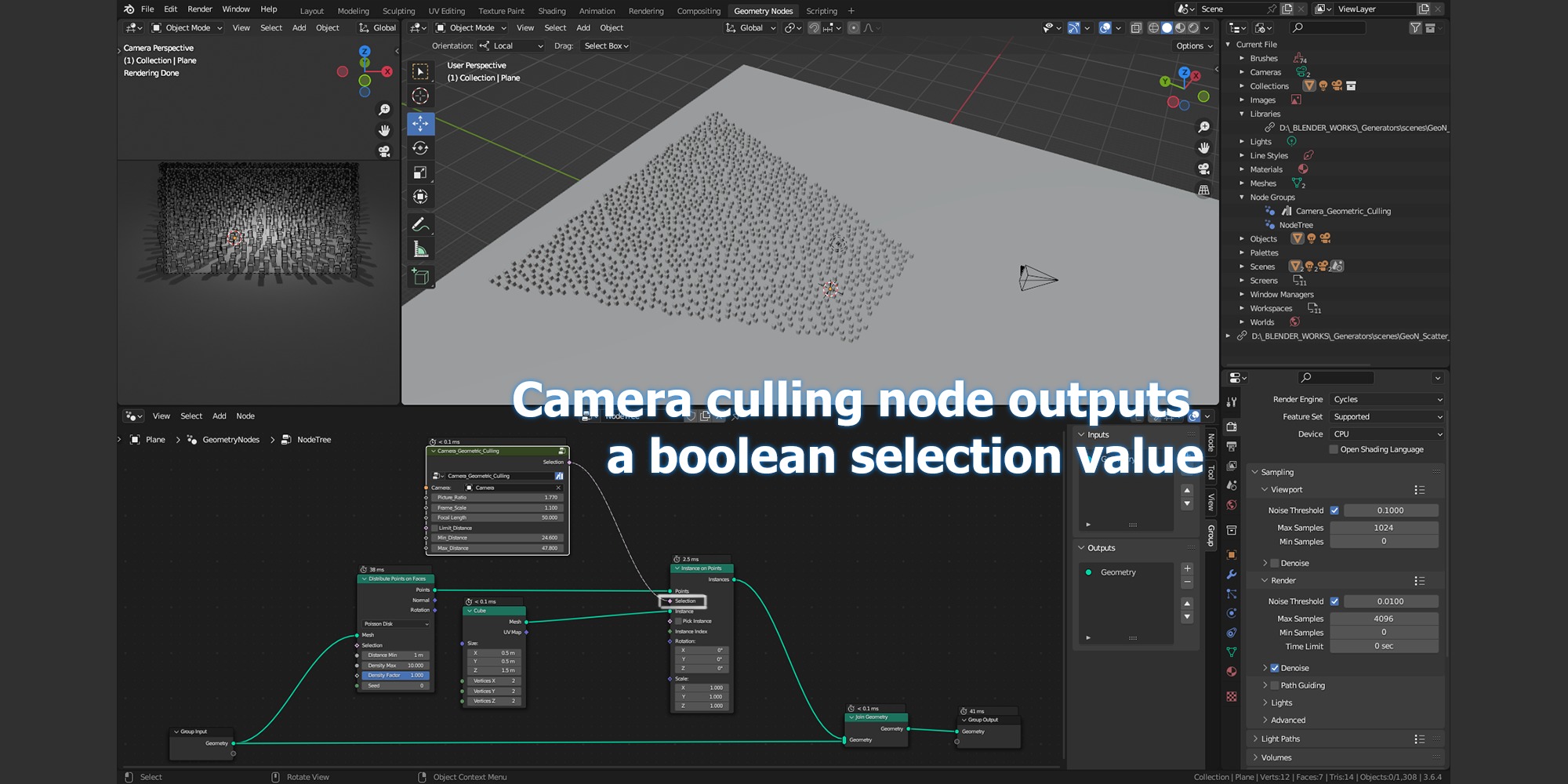 Camera Geometric Culling for Blender 3D model_2