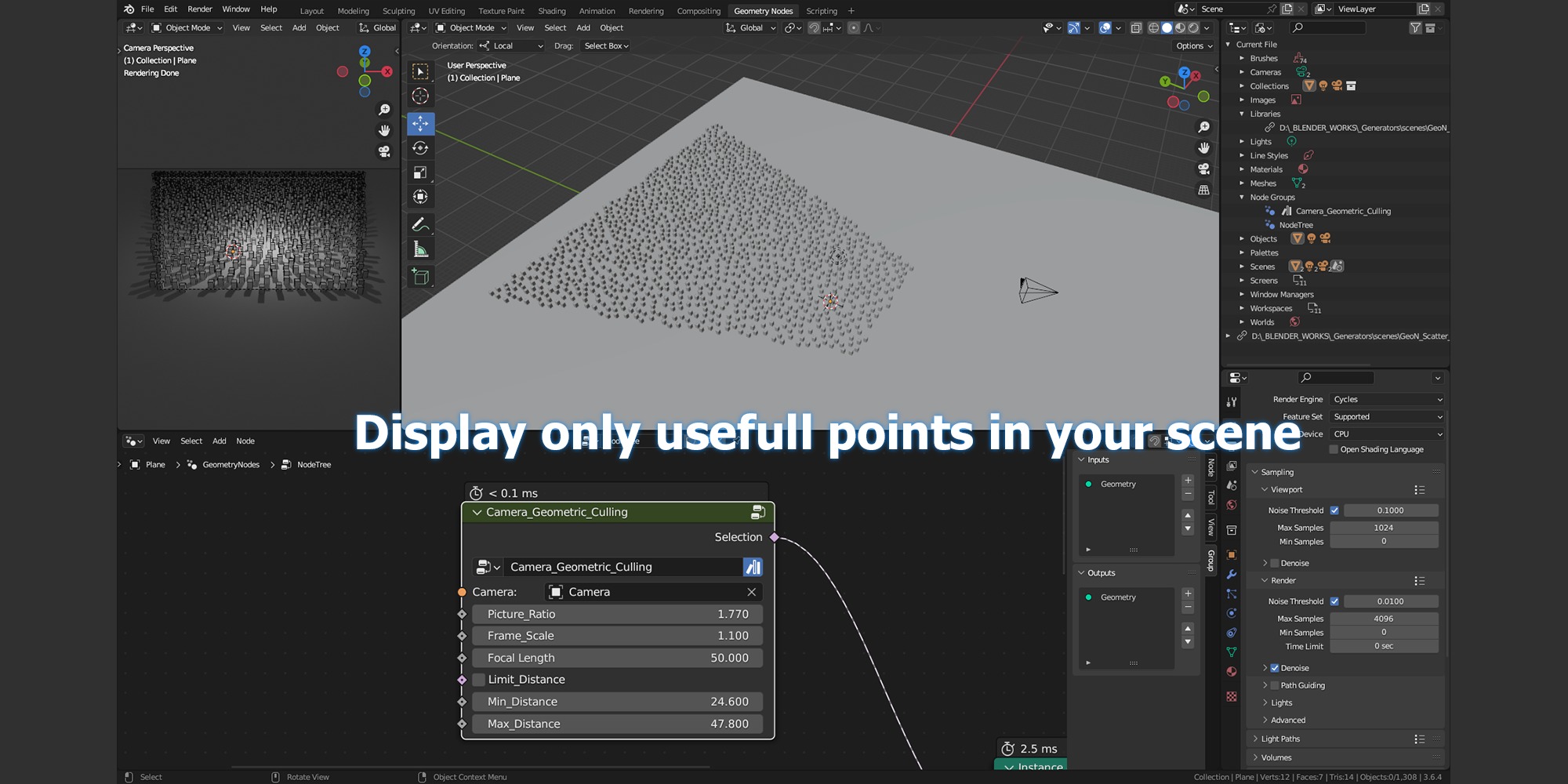Camera Geometric Culling for Blender 3D model_1