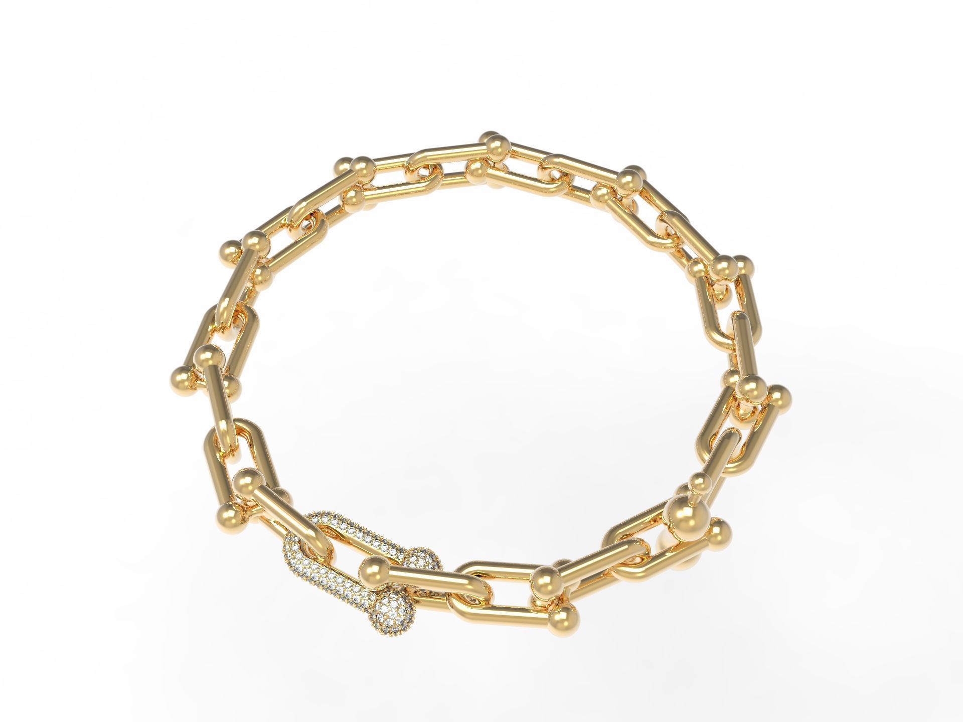 Link Hardwear Diamond Paved Bracelet 3D print model_3