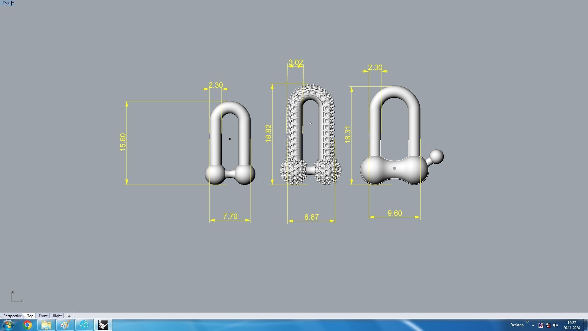 Link Hardwear Diamond Paved Bracelet 3D print model_5