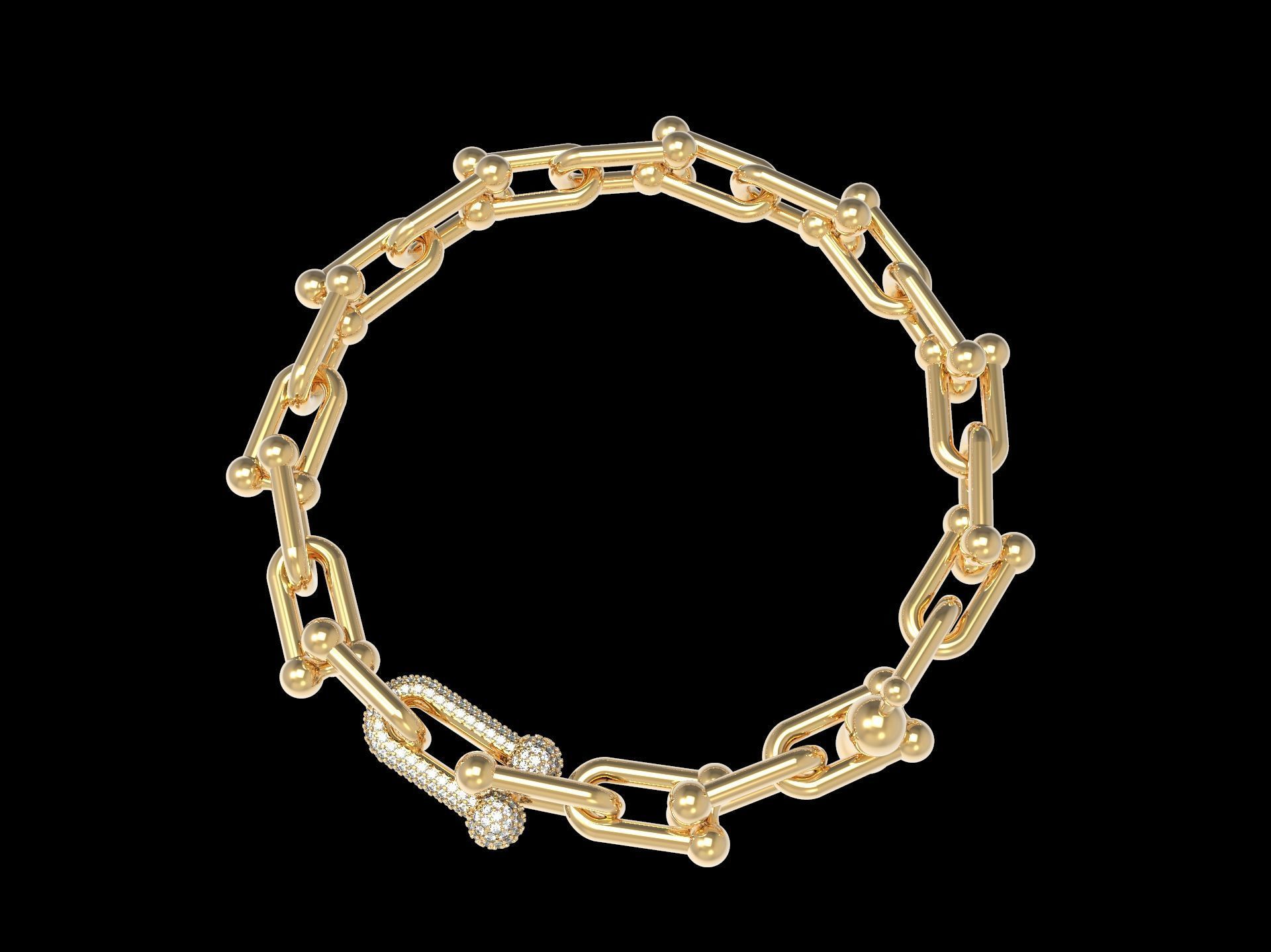 Link Hardwear Diamond Paved Bracelet 3D print model_20