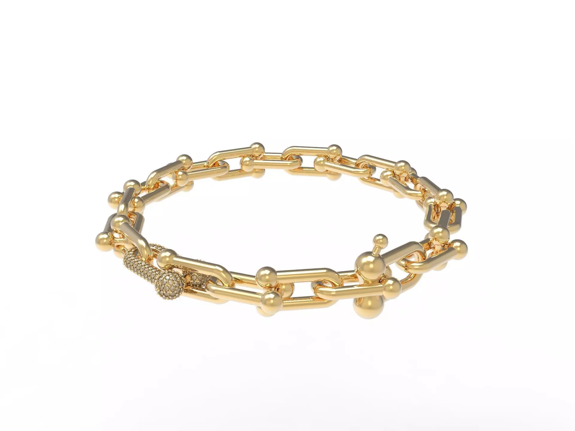 Link Hardwear Diamond Paved Bracelet 3D print model_0