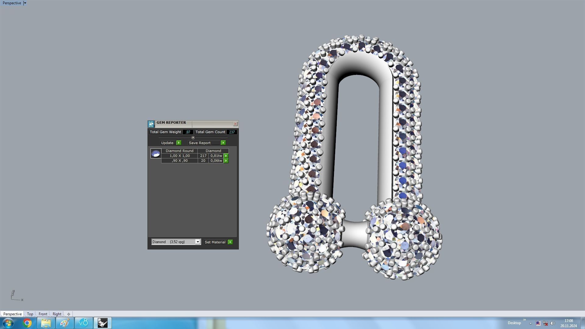 Link Hardwear Diamond Paved Bracelet 3D print model_12