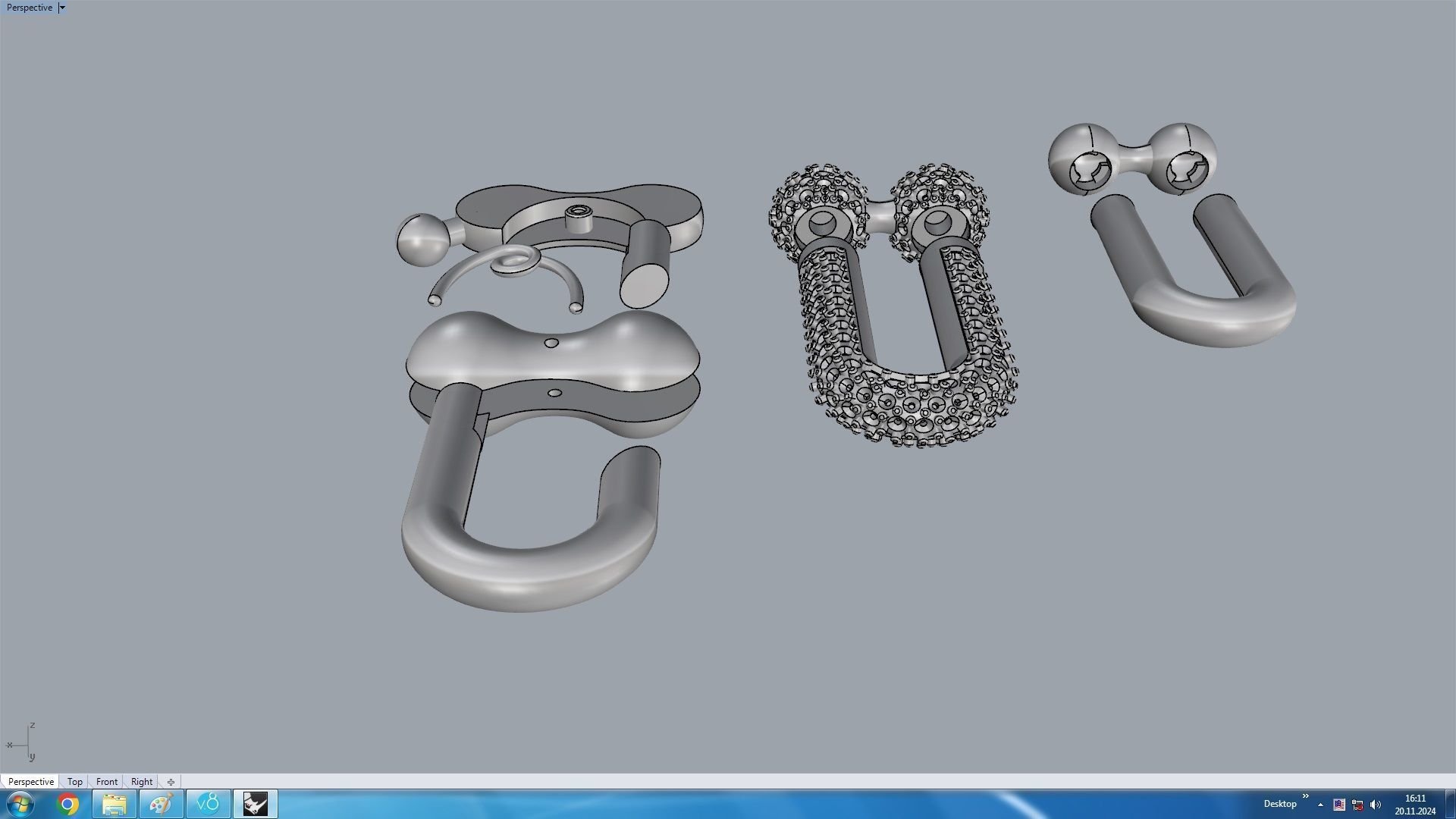 Link Hardwear Diamond Paved Bracelet 3D print model_6